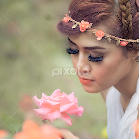 Garden Girl by Indra Lepatkelir - People Portraits of Women