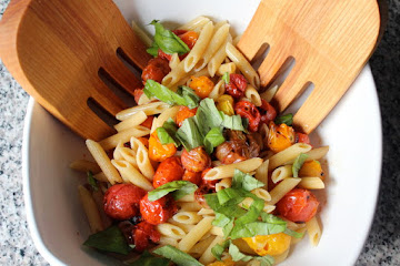 Pasta with Grilled Grape Tomatoes