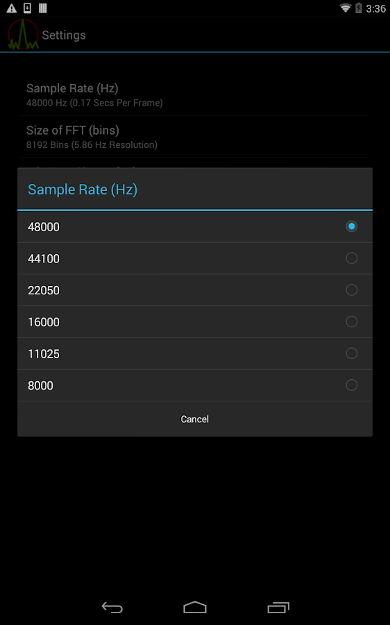    Spectrum Analyzer- screenshot  