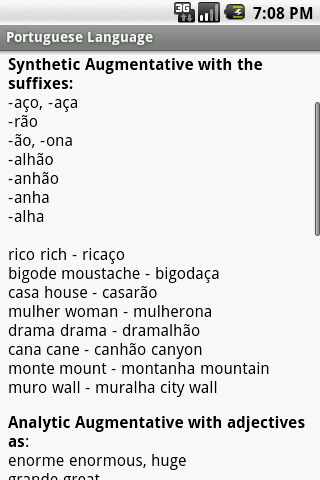 Portuguese Grammar Study Guide Screen 3
