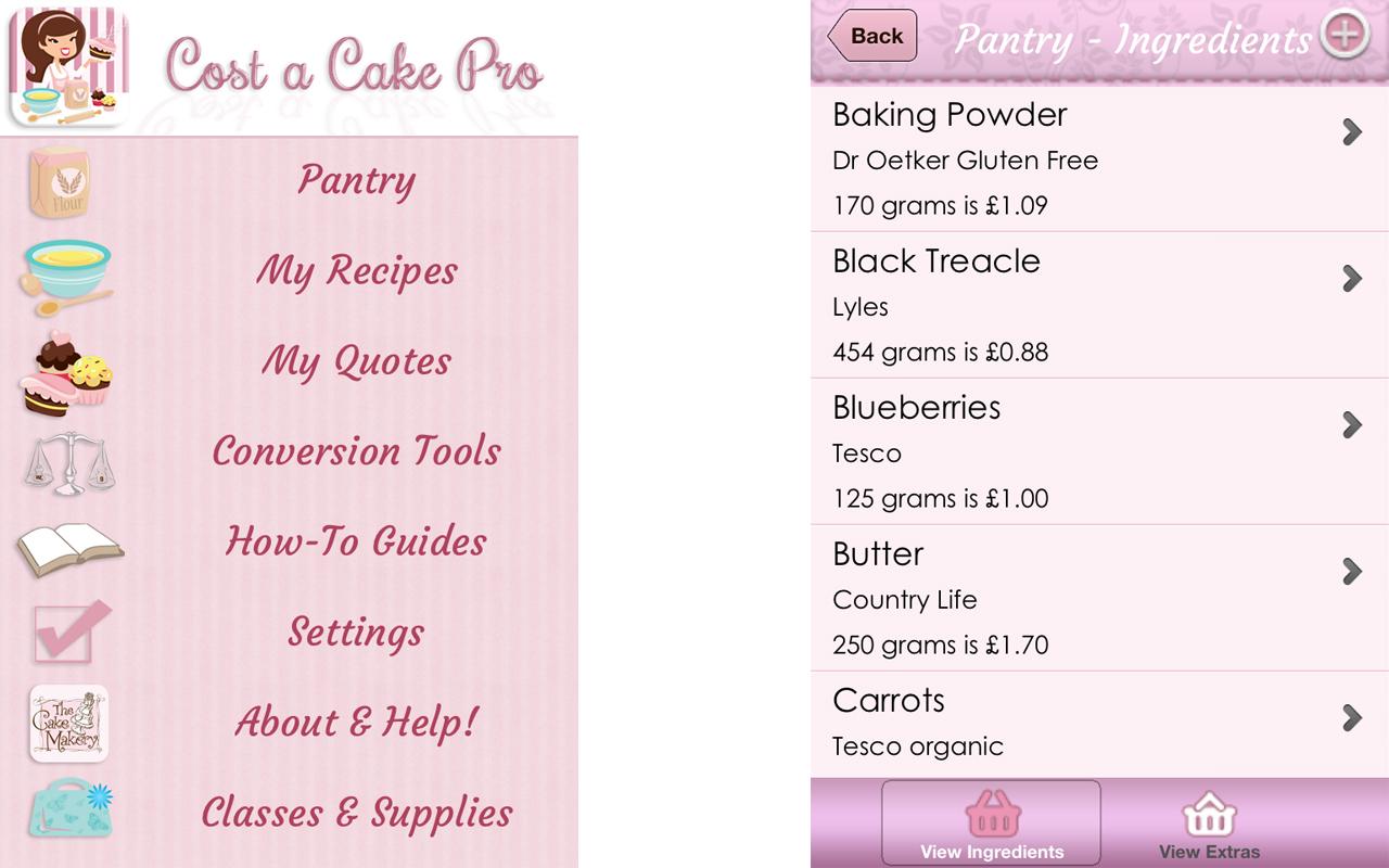 Android application Cost A Cake Pro screenshort