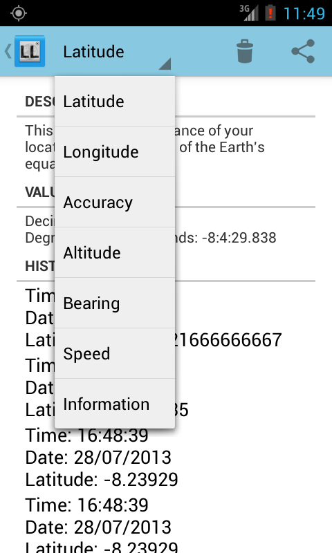 Latitude Longitude Coordinates- screenshot