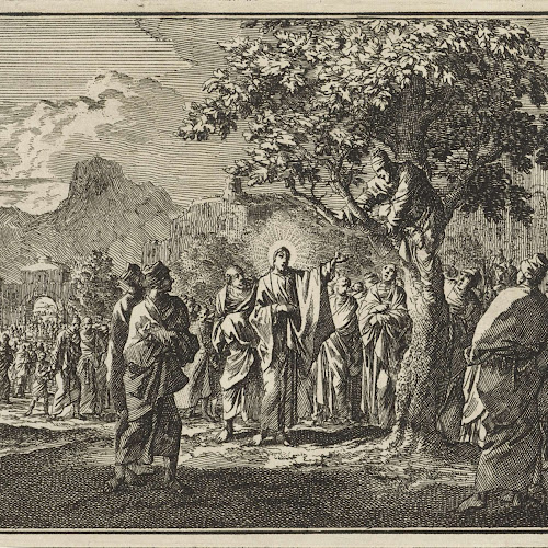 Zacheüs in de vijgenboom, Jan Luyken, 1712 - Rijksmuseum