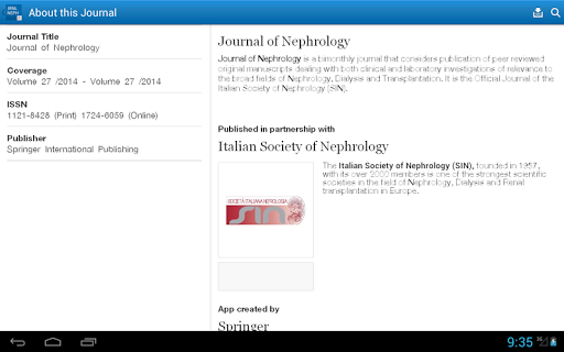 【免費書籍App】Journal of Nephrology-APP點子