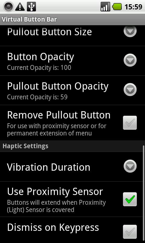 Virtual Button Bar Screen 3