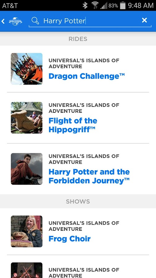   Universal Orlando® Resort App: screenshot 