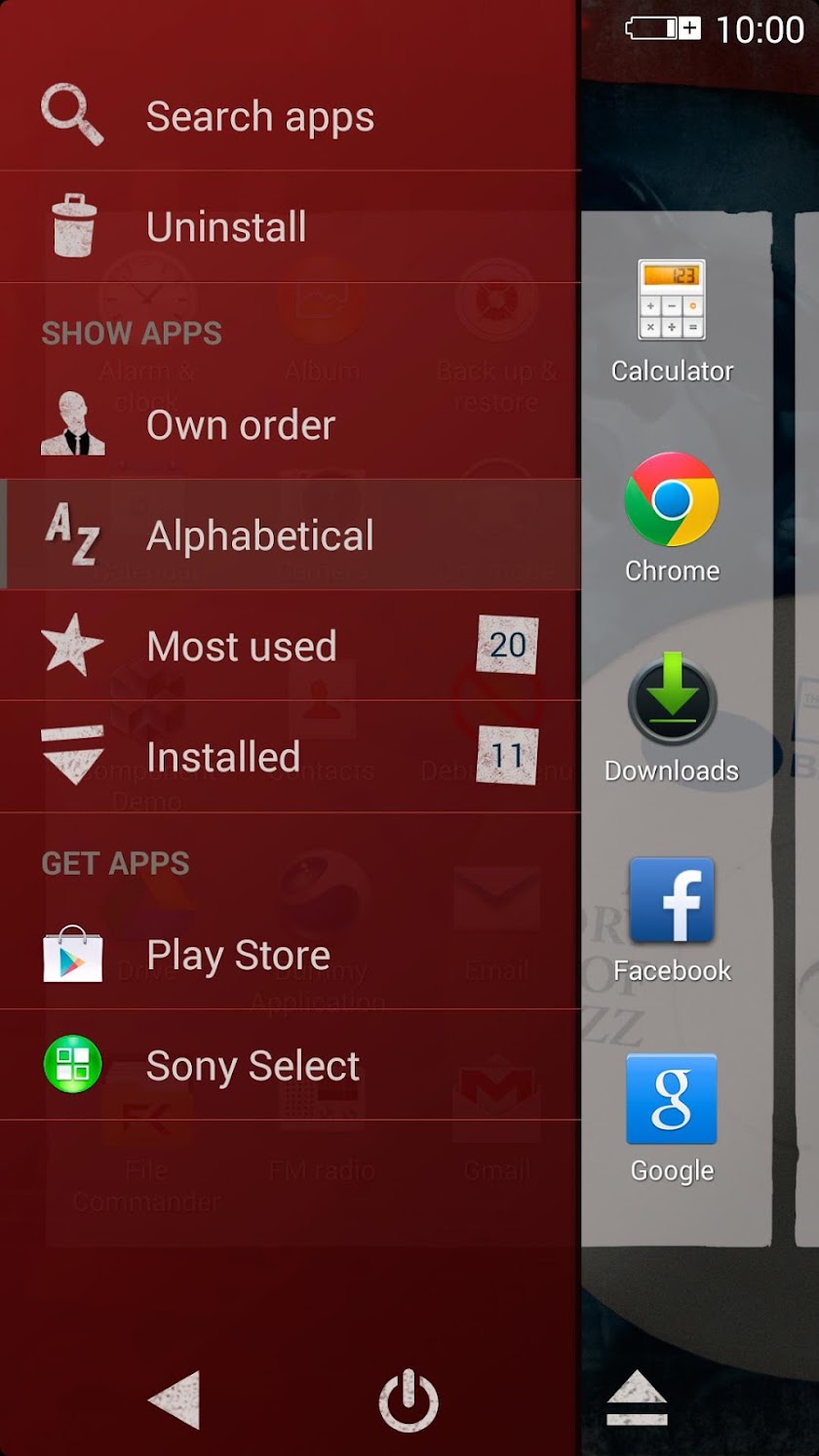XPERIA™ Blue Note Story Theme Screen 3