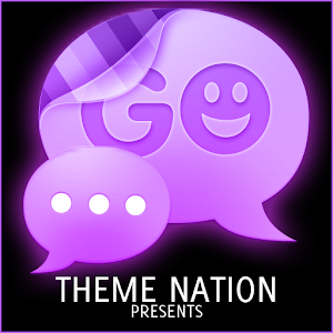 GO SMS Theme Purple Neon logo