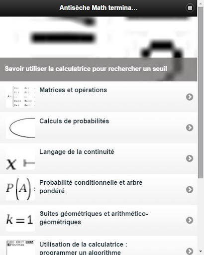 Antiseche Math Terminale ES