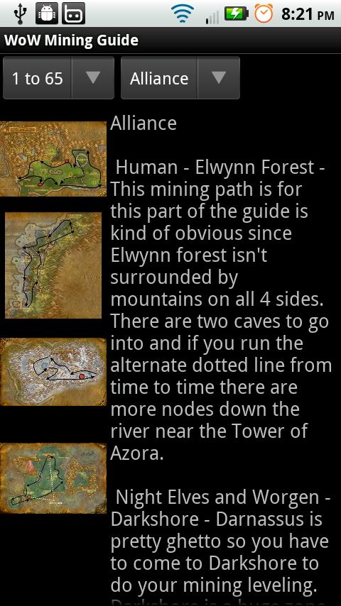 Android application WoW Mining Guide screenshort