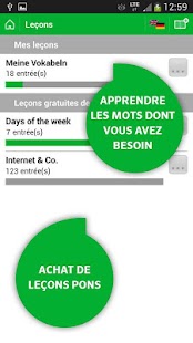 Entraîneur de vocabulaire PONS Screen 2