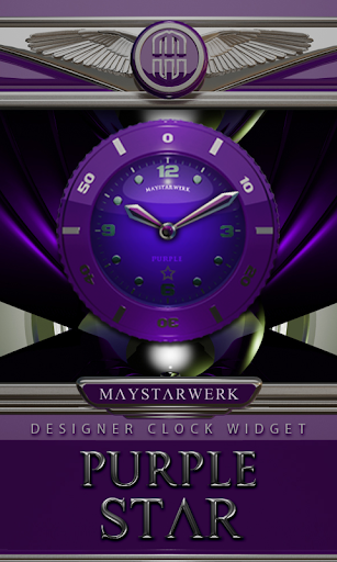 Clock Widget Purple Star