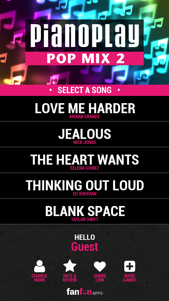 PianoPlay: POP Mix 2 Screen 1