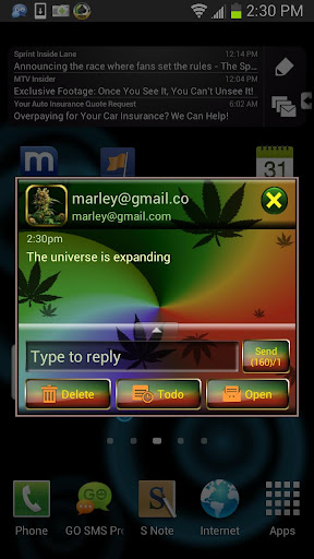 Weed Ganja Theme II for GO SMS