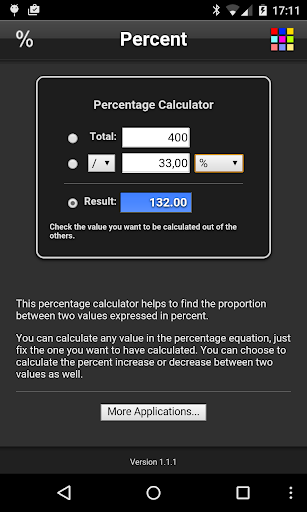 Percentage Free