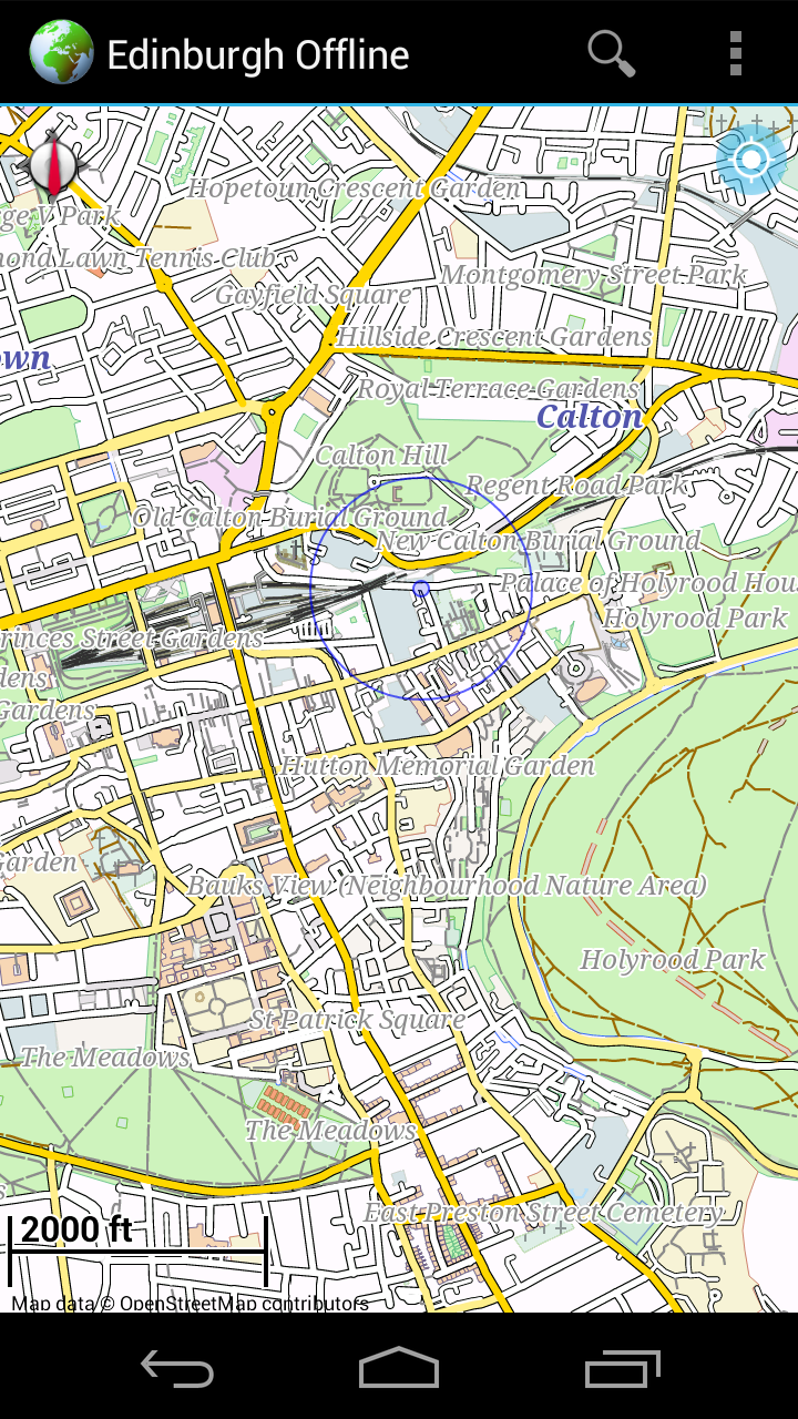 Offline Map Edinburgh Screen 1
