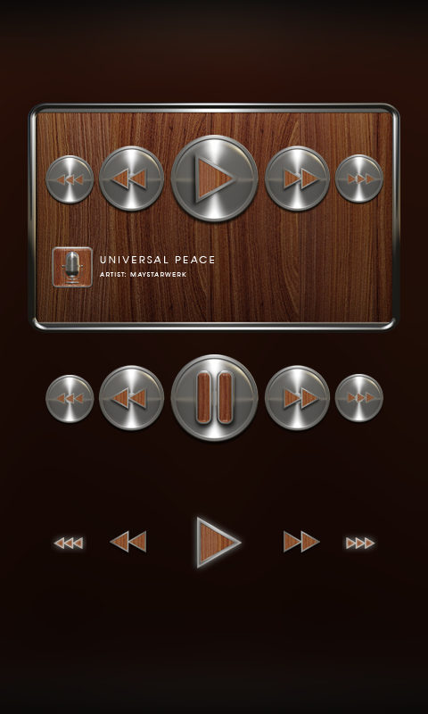Poweramp Widget Brown Wood Met Screen 2
