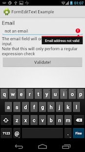 FormEditText Library Example Screenshots 1