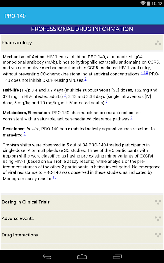    AIDSinfo Drug Database- screenshot  