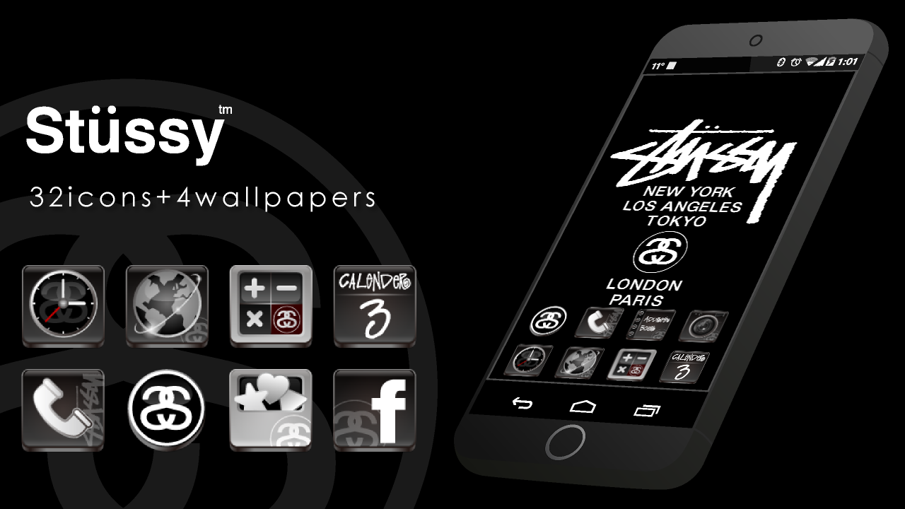 Android application アイコンきせかえ-ステューシー-クールな壁紙付き！ screenshort