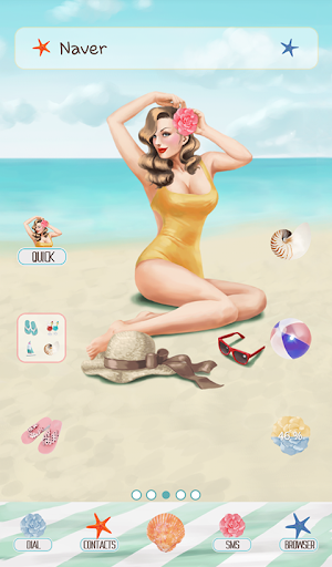 pinup girl summer beach dodol