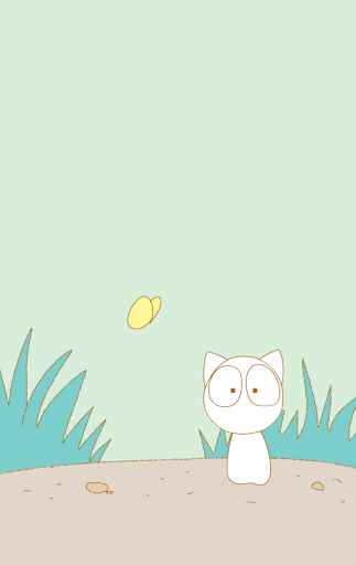 [Shake]Cat butterfly wallpaper