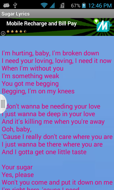 Maroon 5 Sugar Lyrics Free - Android Apps on Google Play