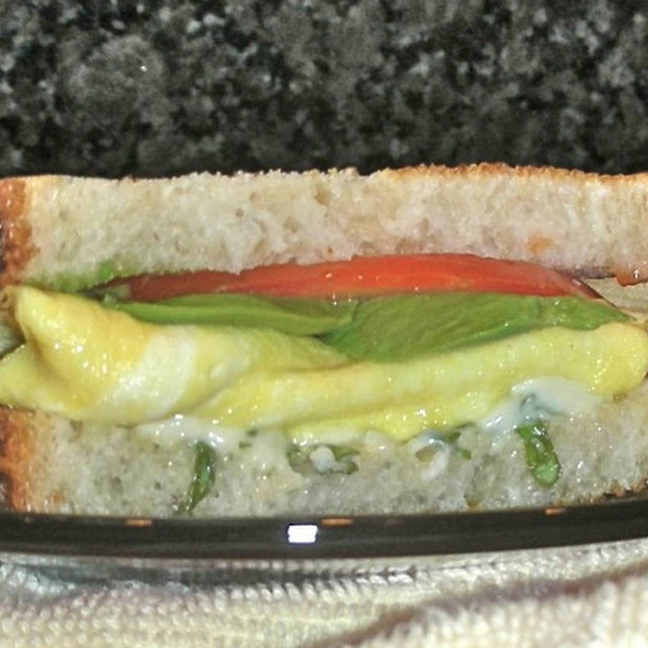 Avocado, Egg and Tomato Sandwich  similar to Pesto Mayo