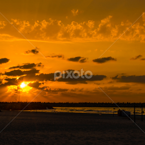 Red Sunset by Robert Namer - Landscapes Sunsets & Sunrises
