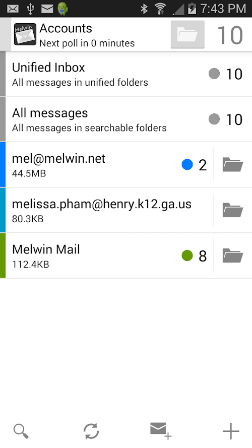 Android application Melwin Mail HD - Email Client screenshort