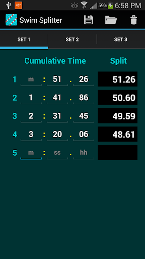 Swim Splitter Split Calculator