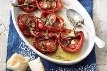 Roasted peppers with tomatoes & anchovies