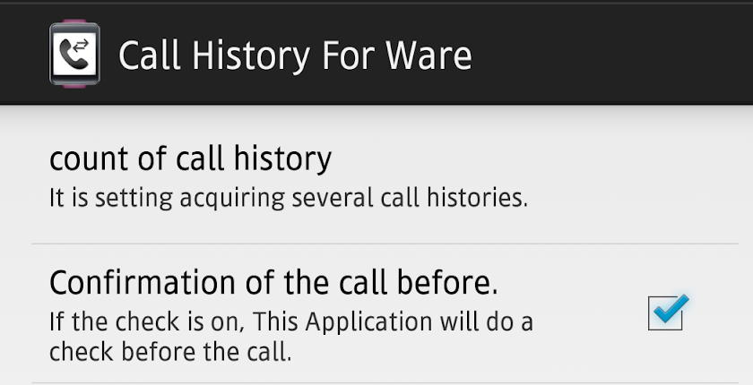 Call History for Wear Screen 3