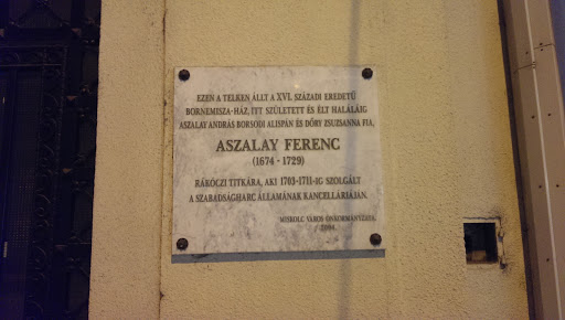Aszalay Ferenc emléktábla