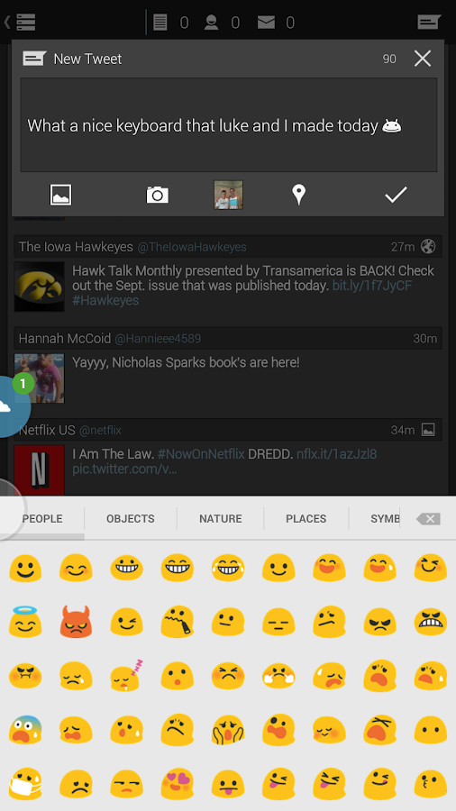 Sliding Emoji Keyboard Unlock - screenshot