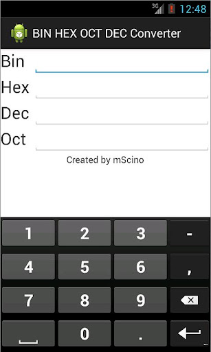 bin hex oct dec Converter