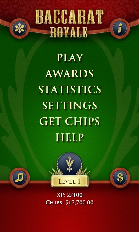 Android application Baccarat Royale Pro screenshort