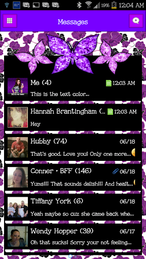 GO SMS - Cute Butterfly 2