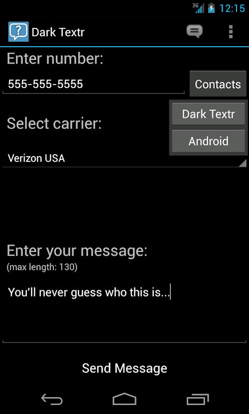 Android application Dark Texter screenshort