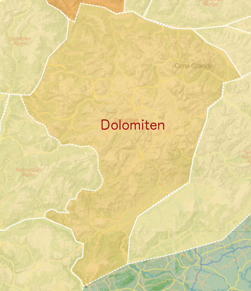 DOLOMITE mountain range map Screen 3