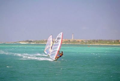 Windsurfing time on Aruba.