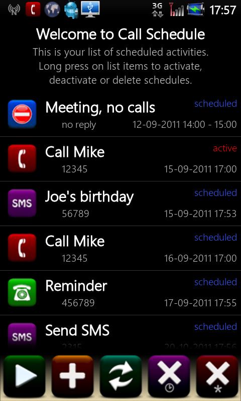 Android application Call Schedule screenshort