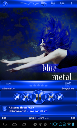 Poweramp skin BLUE METAL skin