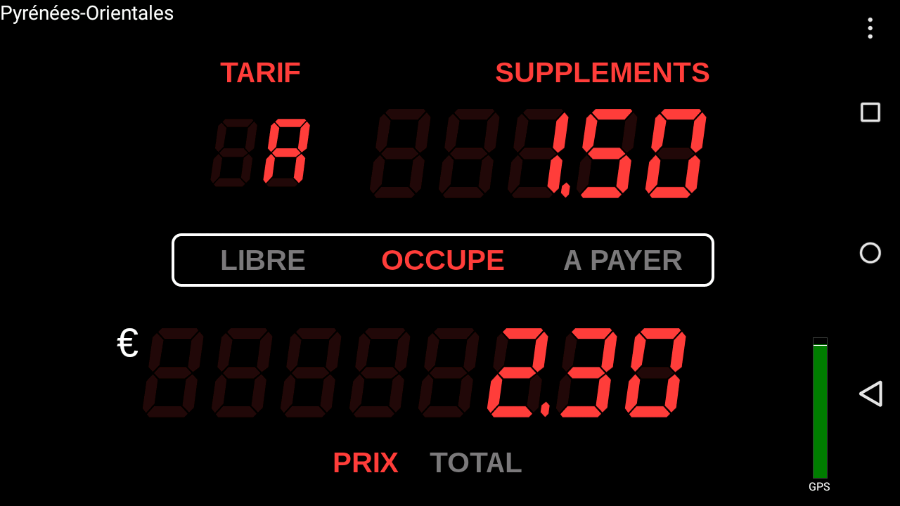 Android application Taximeter screenshort