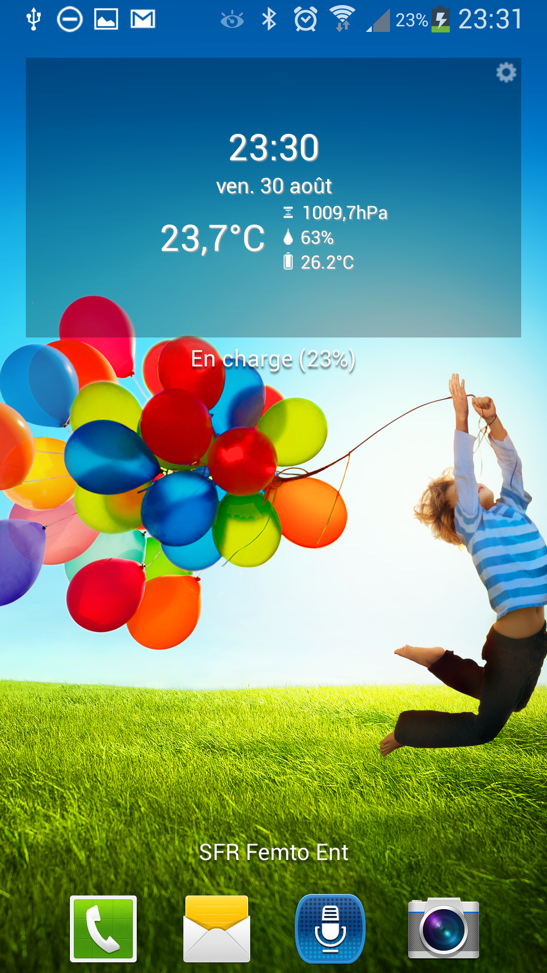 Android application Sensor Indicator screenshort
