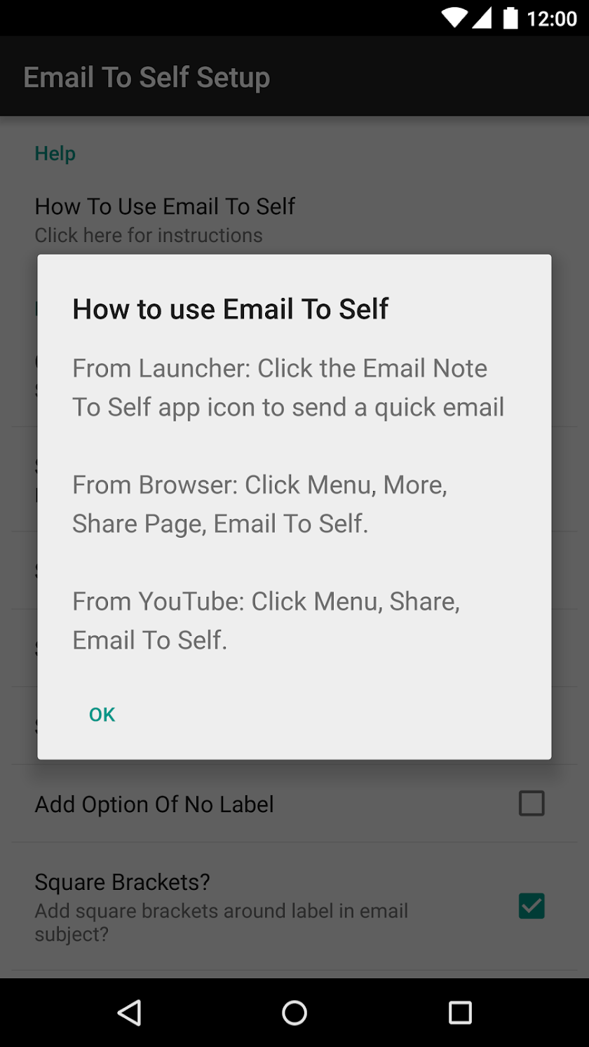 Email To Self Screen 2