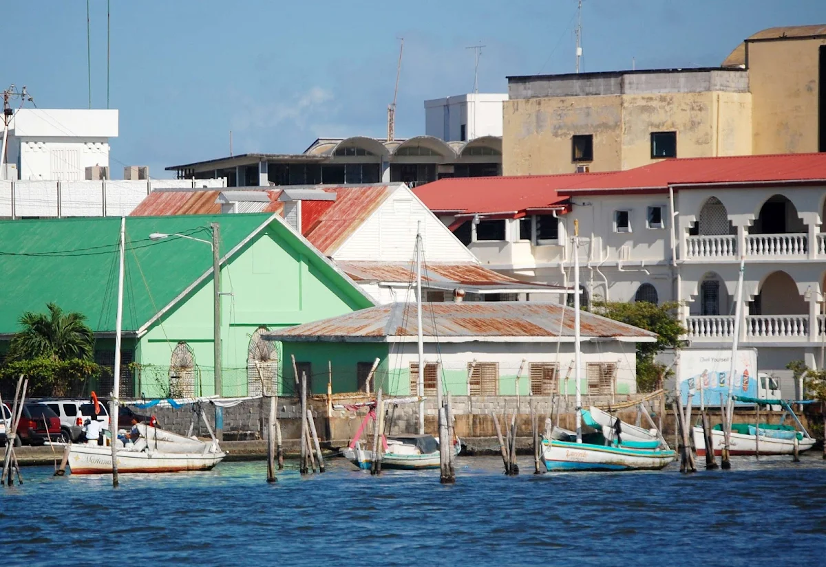 belize-city-belize - Local boats in Belize City, Belize.