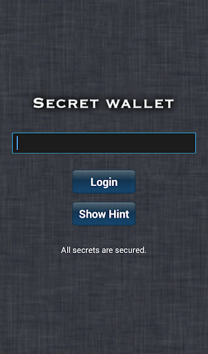 Secret Wallet Password Cloud