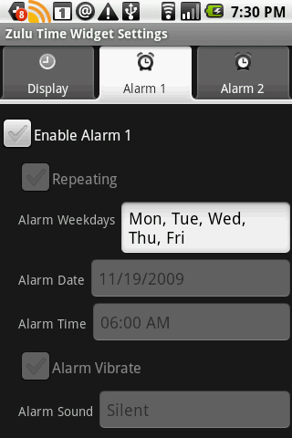 Zulu Time Desktop Widget Screen 3