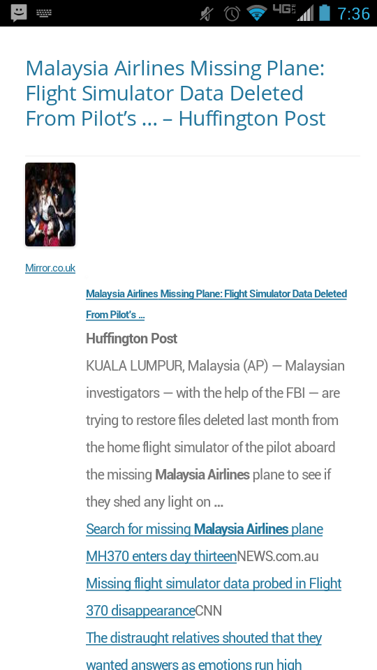 Malaysian Airline News Screen 2